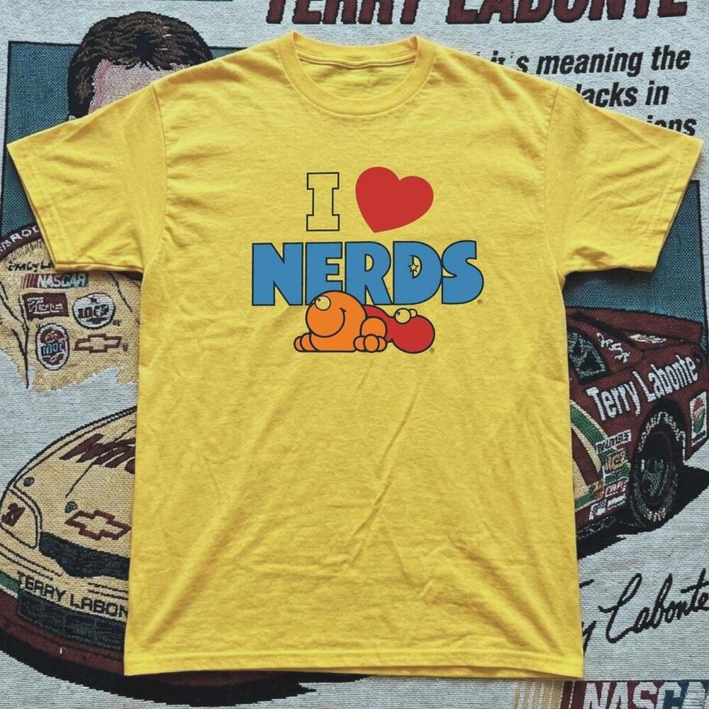 Yellow I Love Nerds Cotton T Shirt